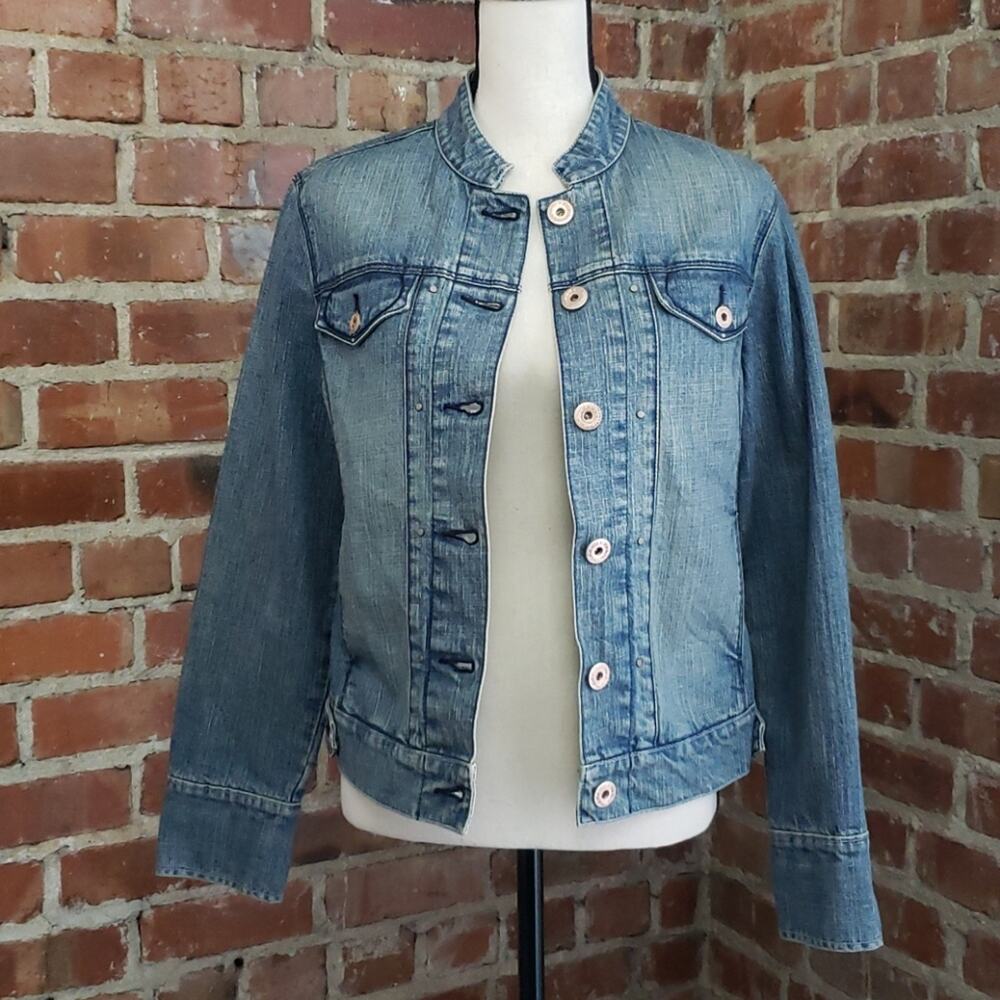 VTG 2007 Levi Strauss Signature Notched Collar‎ Denim Jacket Women S Sample